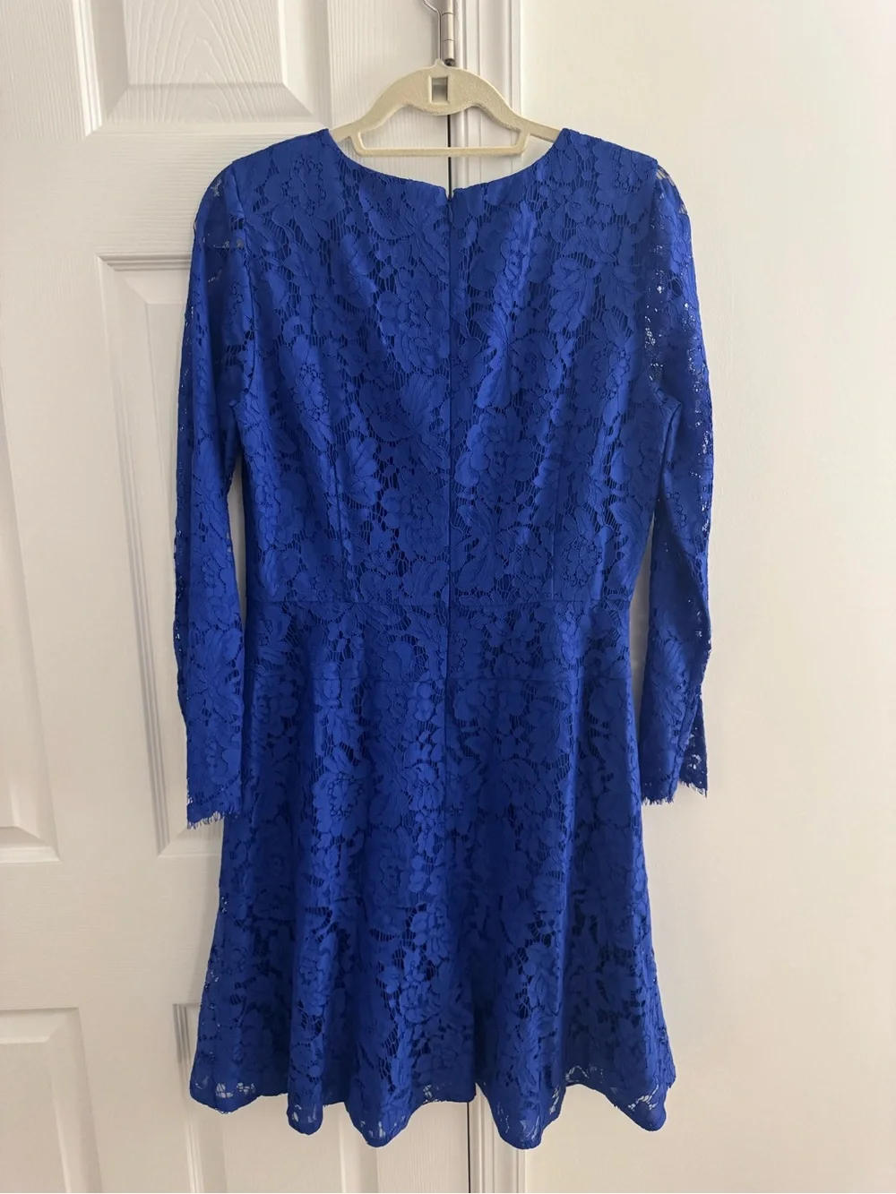 J. CREW Cobalt Blue Dress with Lace Overlay